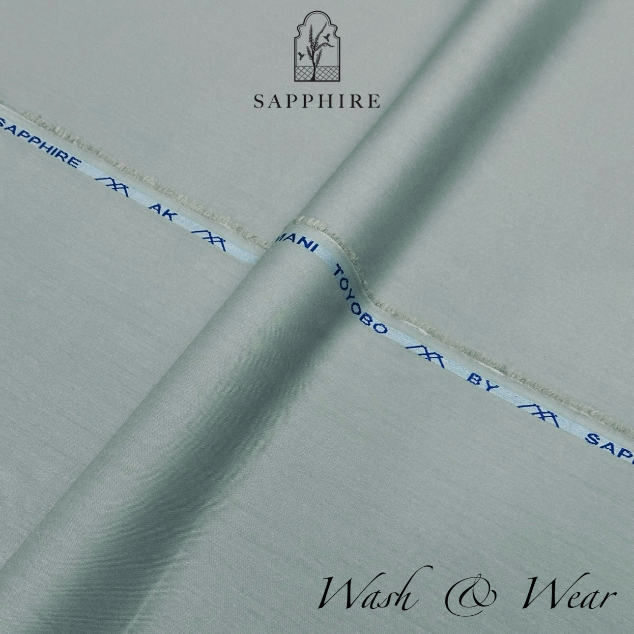 Sapphire Ocean Green Wash & Wear Unstitched Suit