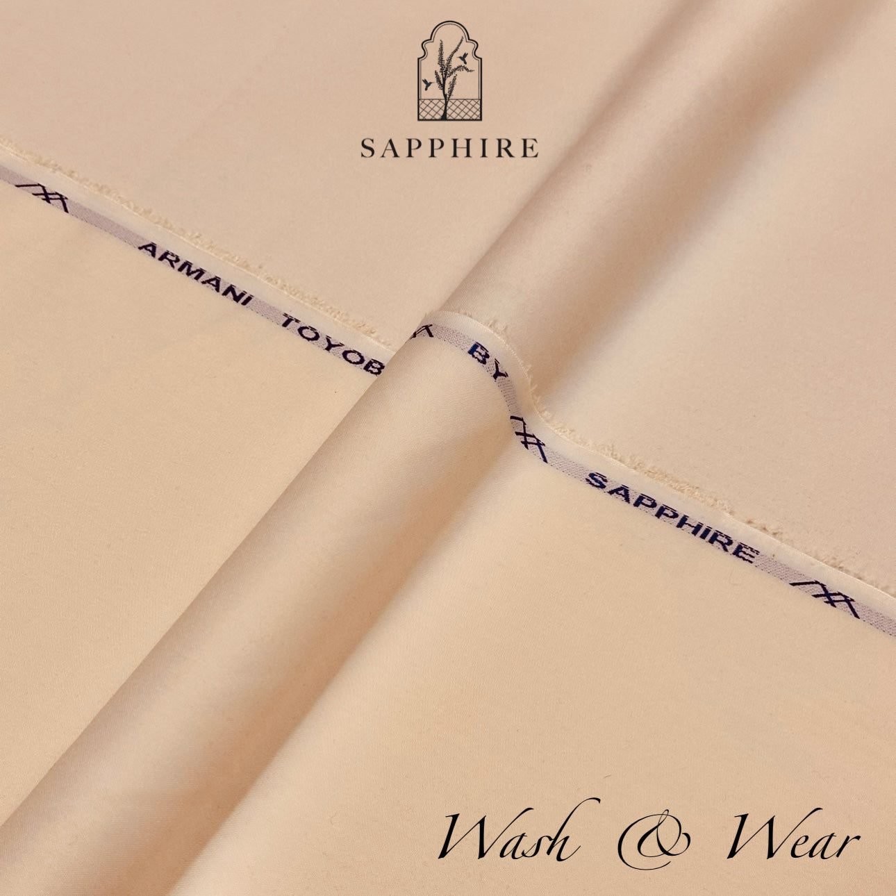 Sapphire Peach Wash & Wear Unstitched Suit