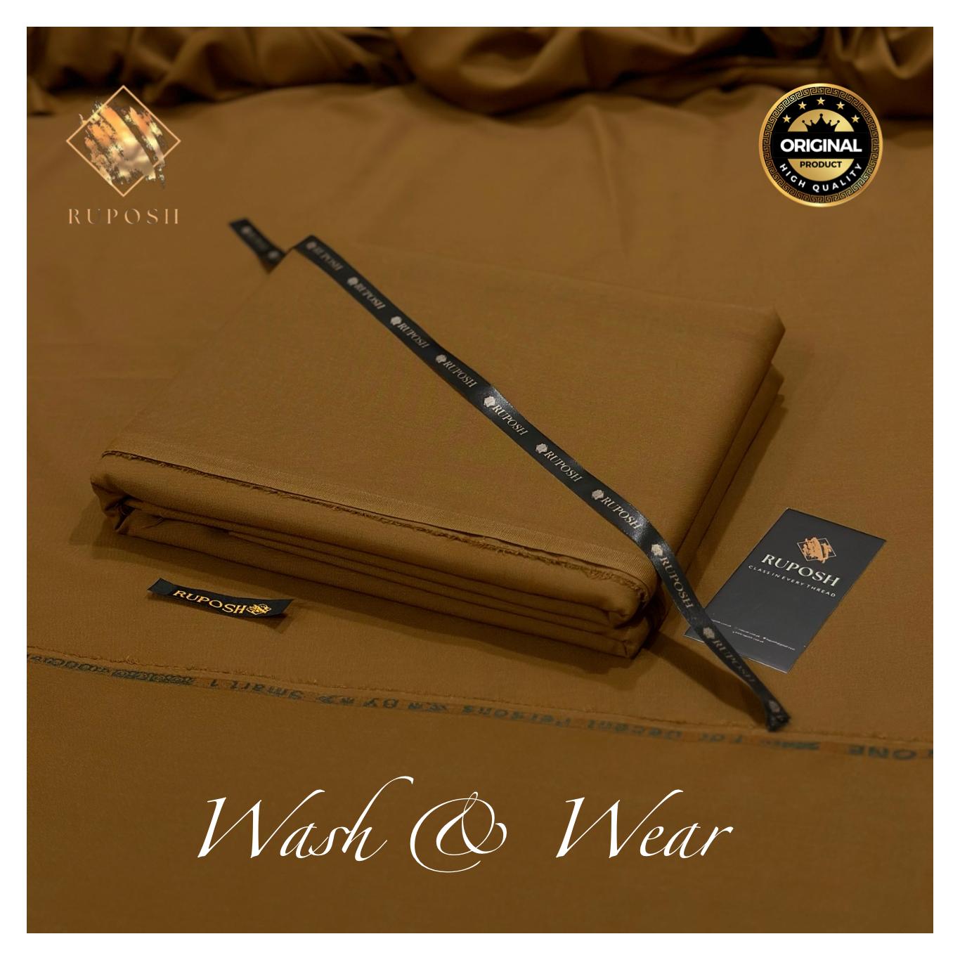 Ruposh Sharp Brown Wash & Wear Unstitched Suit