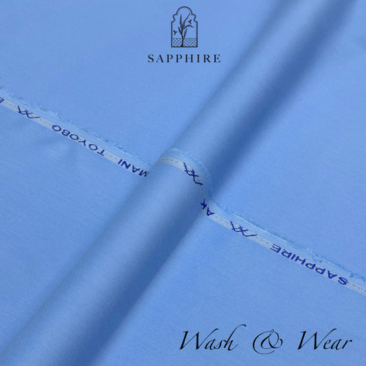 Sapphire Blue Wash & Wear Unstitched Suit