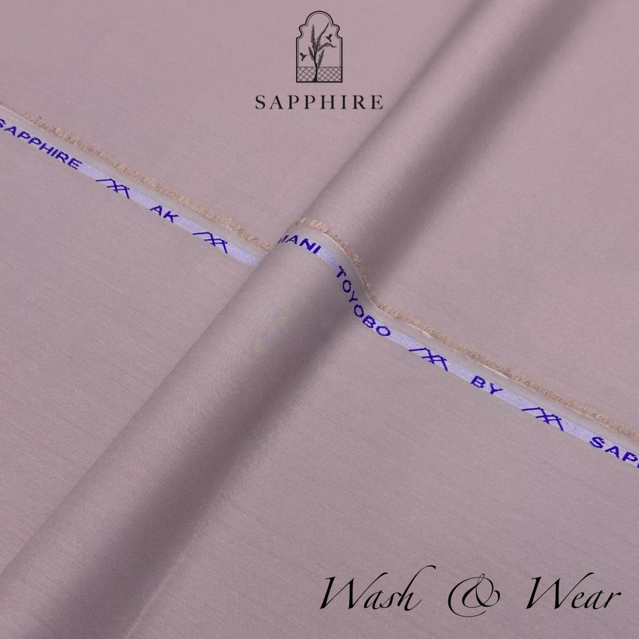 Sapphire Dull Pink Wash & Wear Unstitched Suit