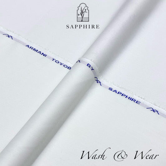 Sapphire Off White Wash & Wear Unstitched Suit