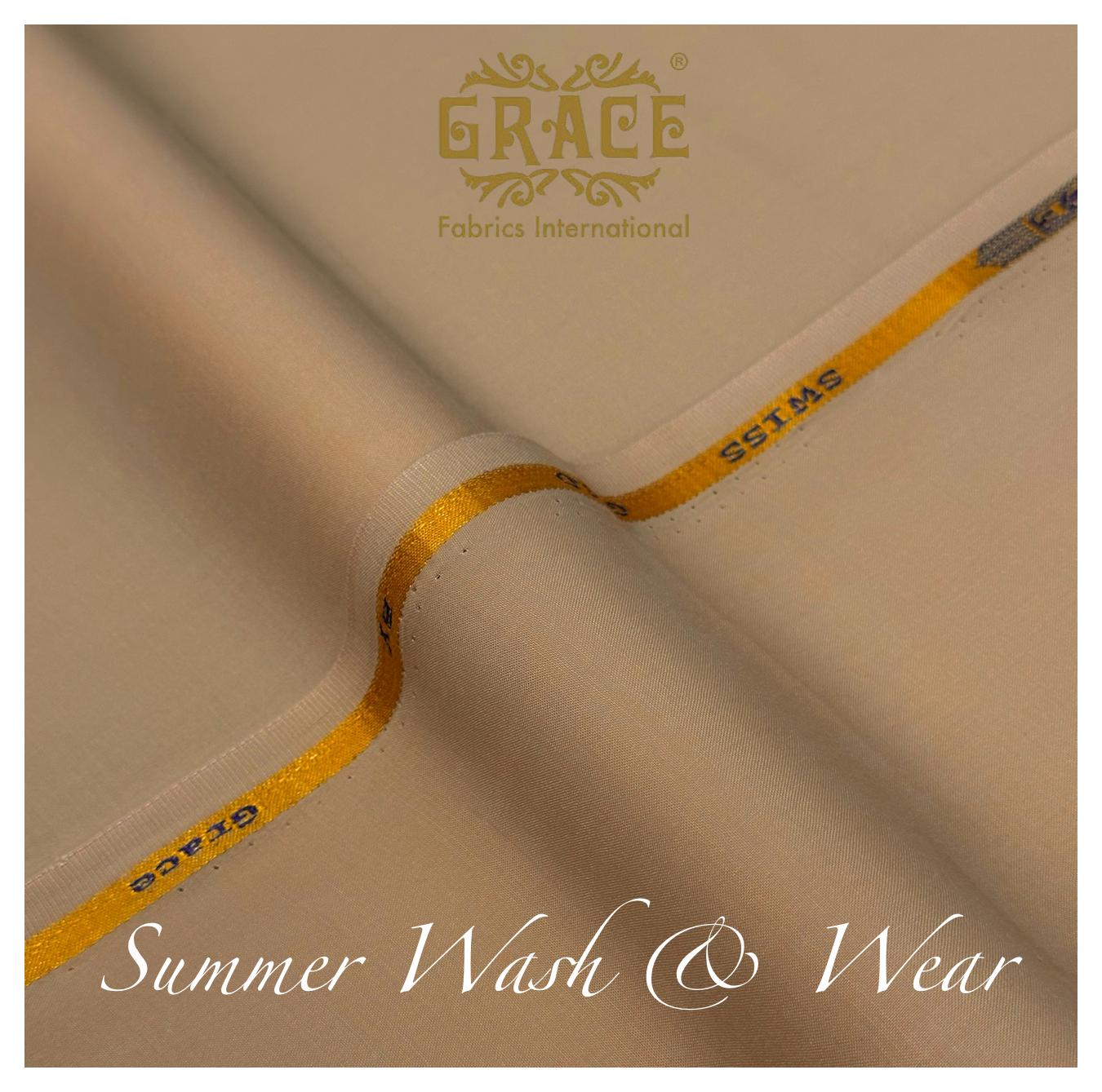Grace Peach Wash & Wear Unstitched Suit