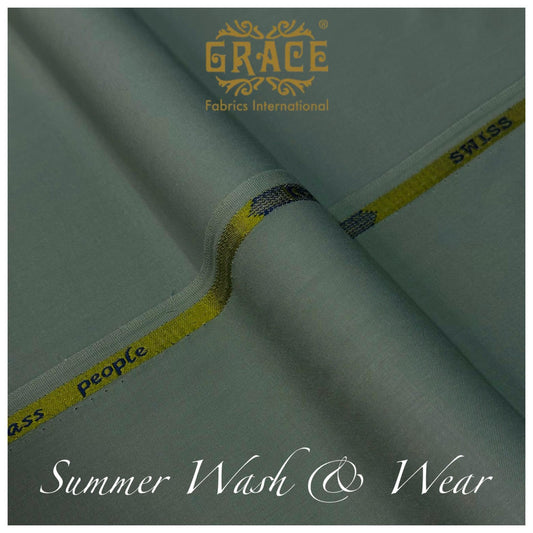 Grace Sage Green Wash & Wear Unstitched Suit